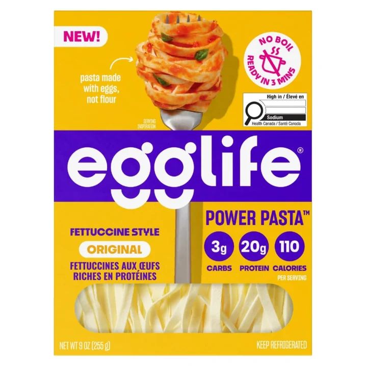 Egglife High Protein Power Pasta Fettuccine Style Original Front of package
