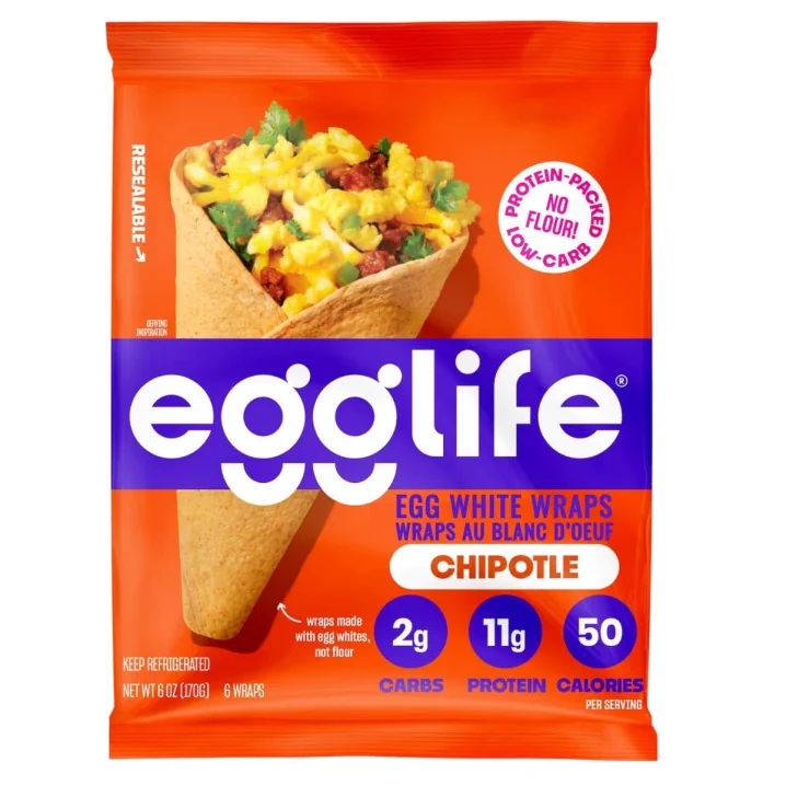 Egglife 7” Flourless Egg White Wraps Chipotle Front of package
