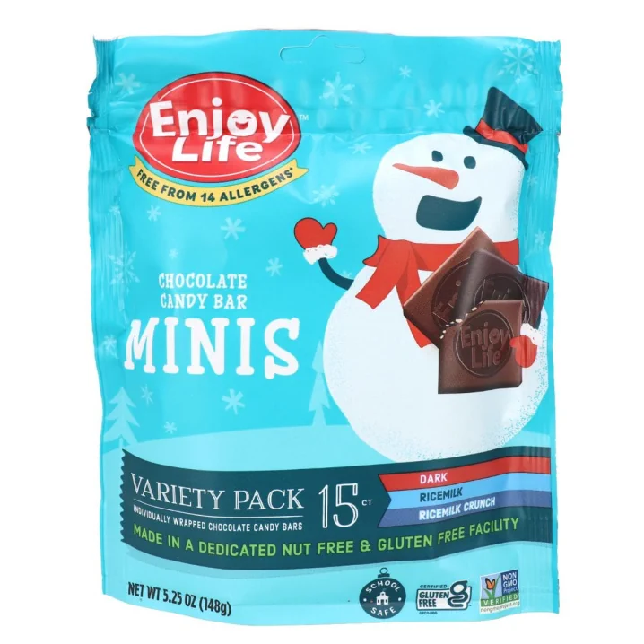Front of Enjoy Life Allergen-Free Mini Chocolate Candy Bars Holiday Pack
