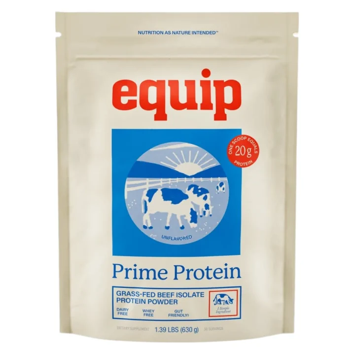 Equip Prime Protein Grass-Fed Beef Isolate Protein Powder Unflavoured, 630g