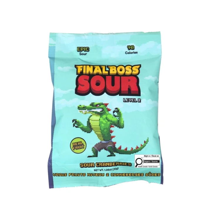 Final Boss Sour Real Fruit Level 2 Sour Cranberries, 30g