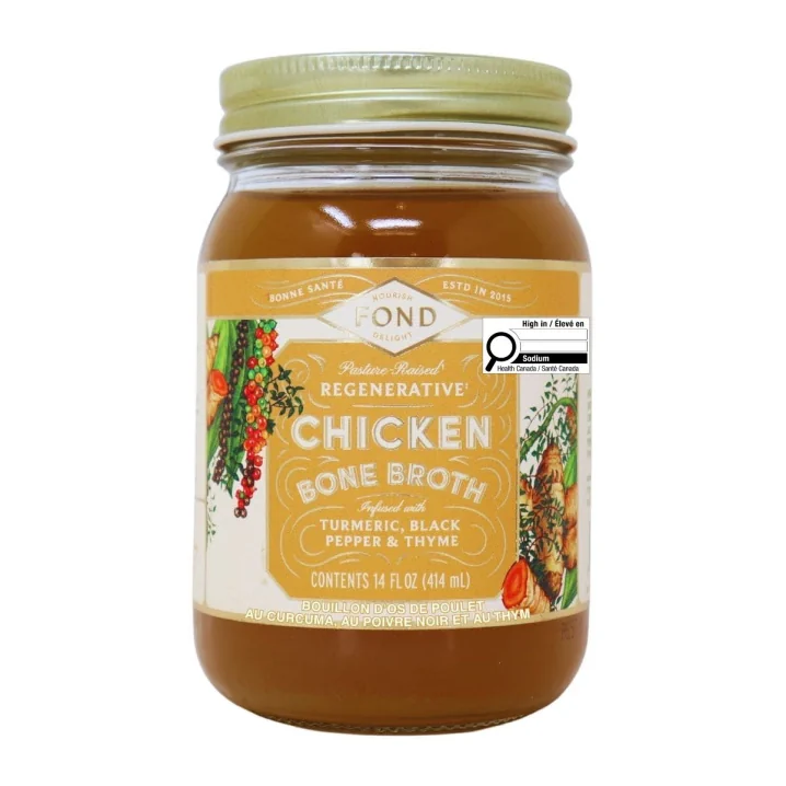 FOND Pasture-Raised Chicken Bone Broth Turmeric, Black Pepper & Thyme Canada Front