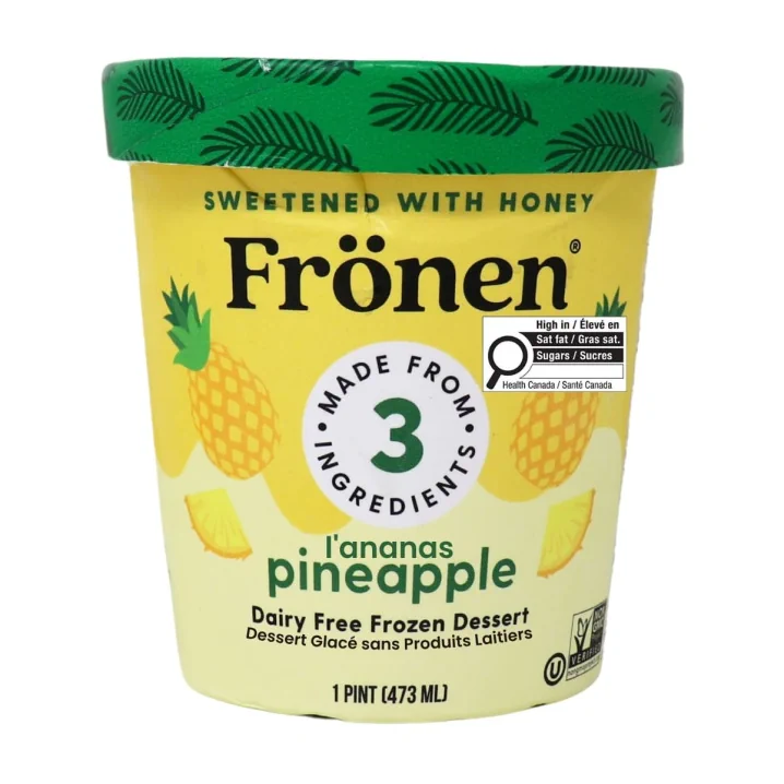 Frönen Dairy-Free Frozen Dessert Pineapple Front of carton