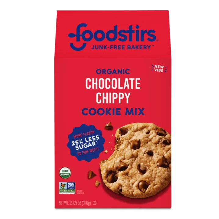Front of FoodStirs Low Sugar Chocolate Chippy Cookie Mix, 370g