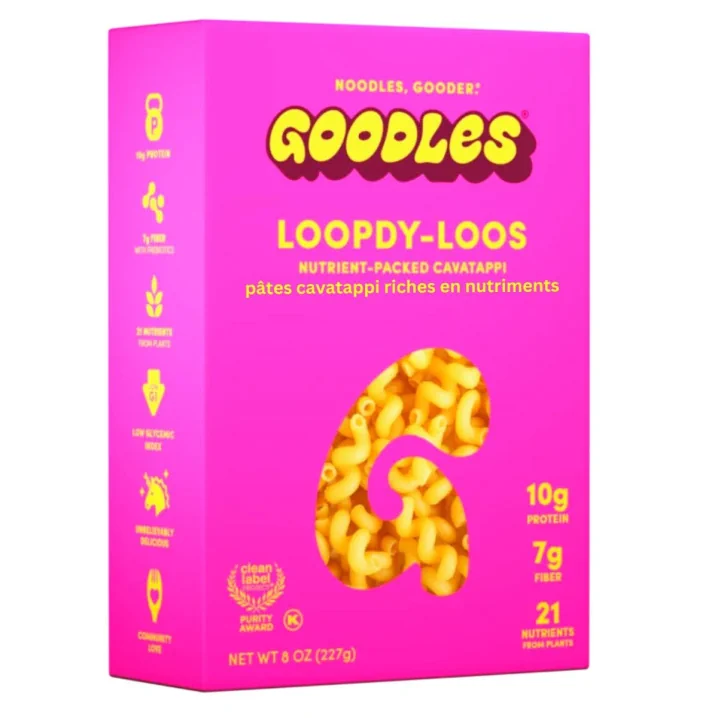Front of Goodles Noodles Nutrient-Packed Cavatappi Loopdy-Loos