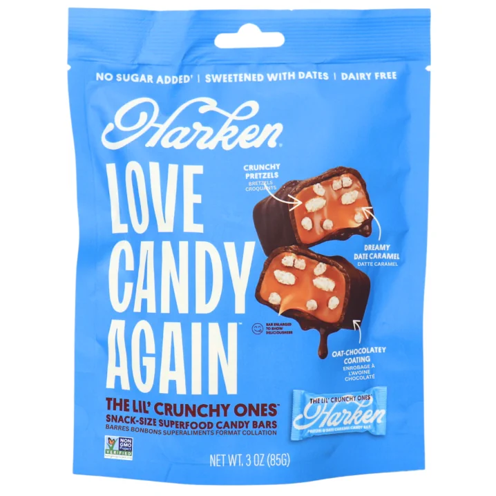 Harken Date Bars Lil Crunchy Ones Caramel Pretzel front