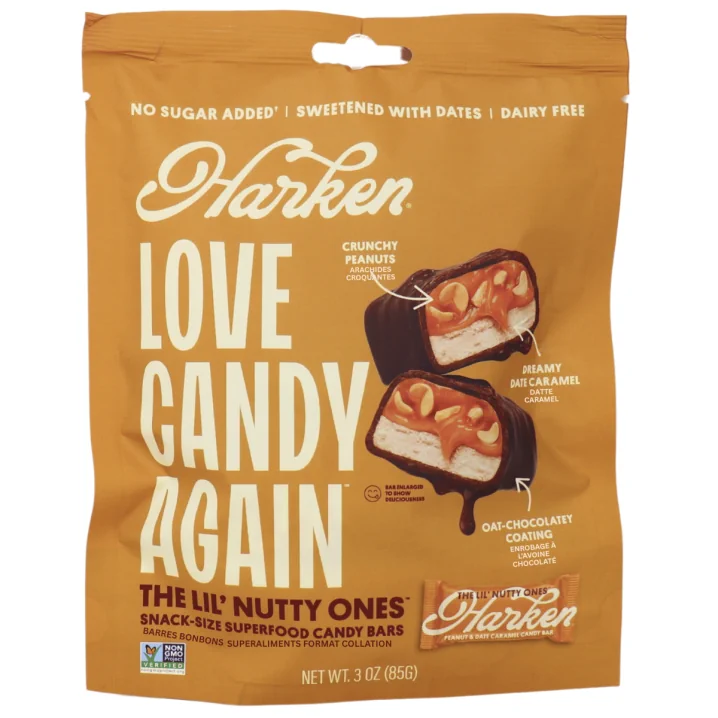 Harken Date Bars Lil Nutty Ones Caramel Peanut front