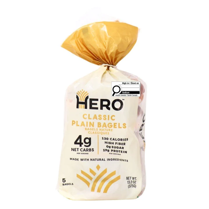 Hero Low-Carb Bagels Classic Plain Front