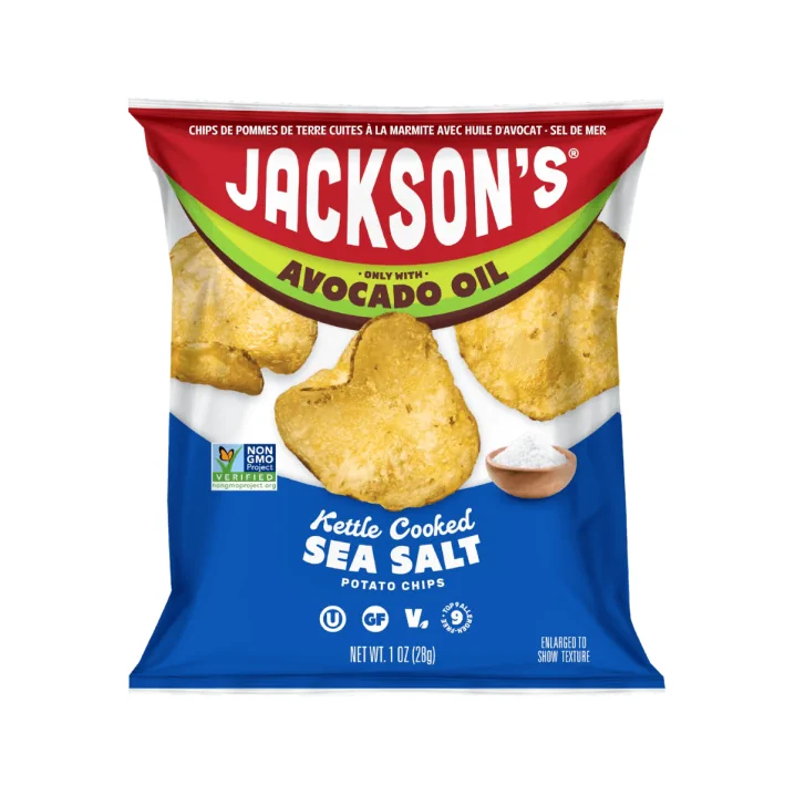 Jackson’s Kettle-Cooked Potato Chips With Avocado Oil Sea Salt, 28g