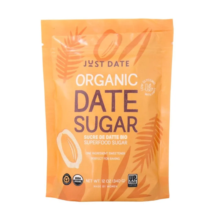 Front of Just Date Organic Date Sugar - Low Glycemic Sugar Alternative