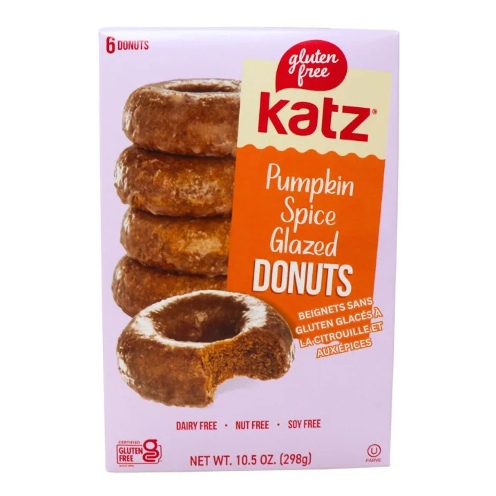 Front of Katz Gluten-Free Donuts Pumpkin Spice Gluten-Free Doughnuts Pumpkin Spiced 