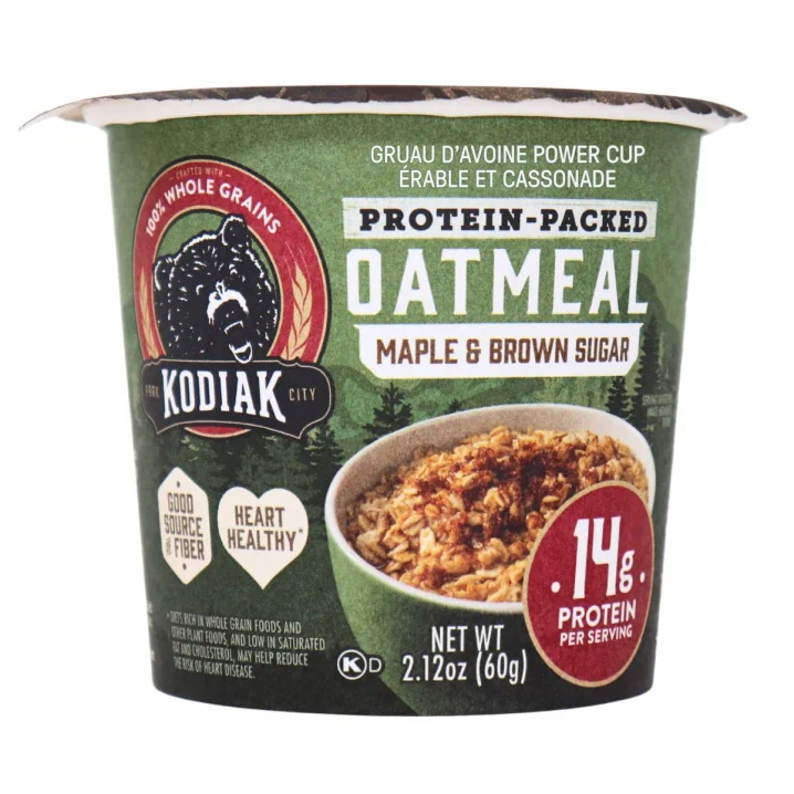 Front of Kodiak Oatmeal Cups Maple Brown Sugar - protein oats - high protein oats - high protein oatmeal