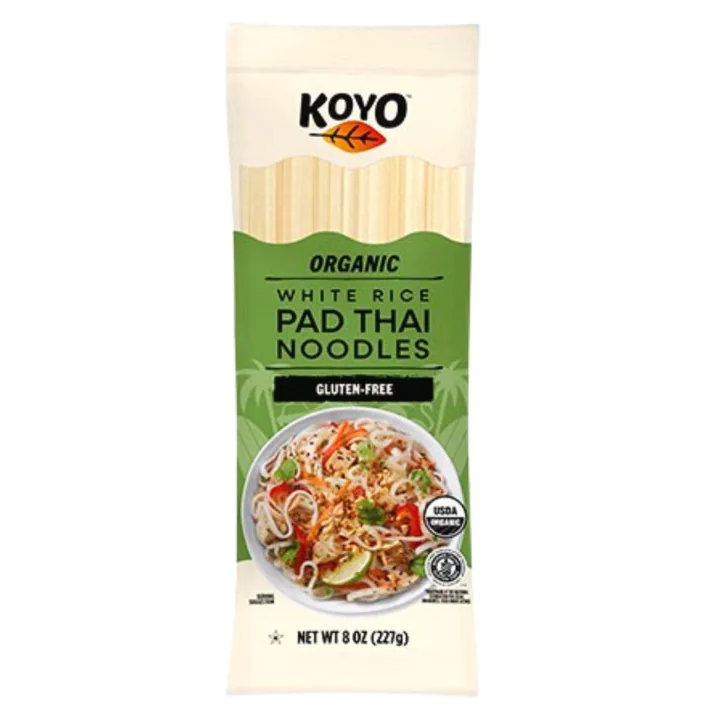 Front of KOYO Organic Gluten-Free Noodles White Rice Pad Thai