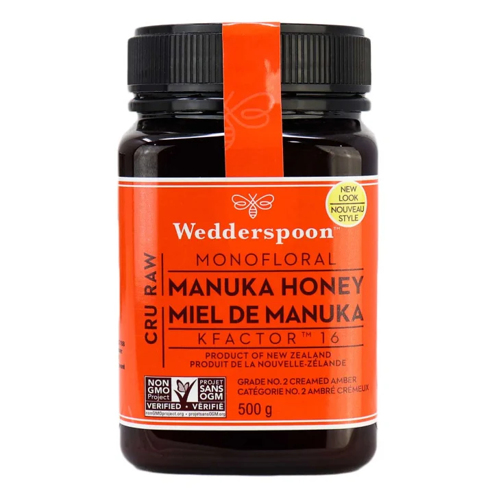 Wedderspoon Cru Raw Monofloral Manuka Honey KFactor 16, 500g