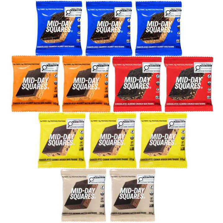 Mid-Day Squares Functional Vegan Chocolate Bar Variety Pack
