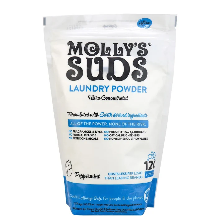Molly's Suds Dye-Free Laundry Powder Peppermint, 120 Loads