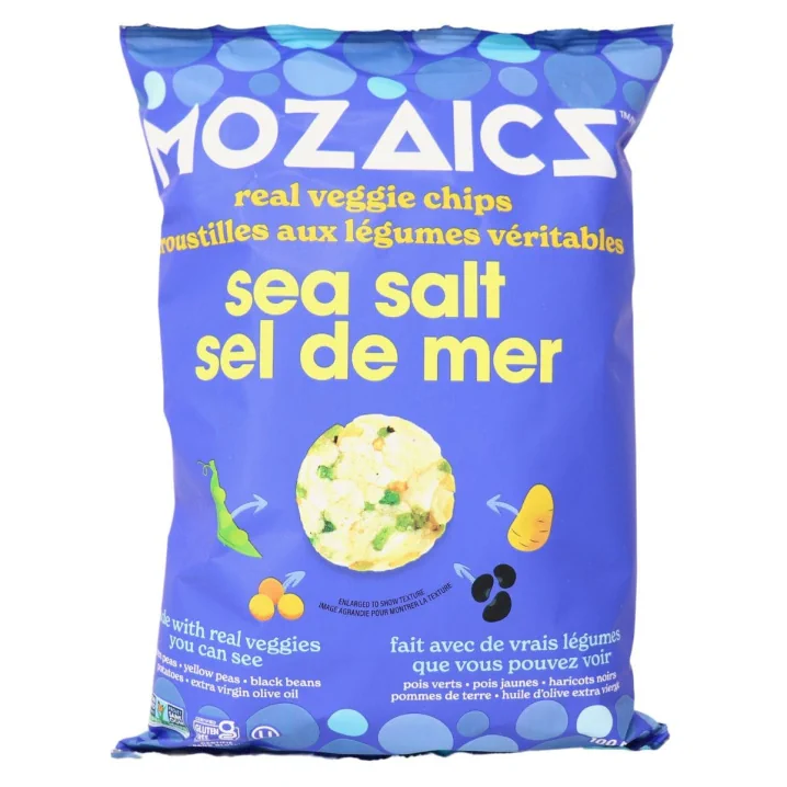 Front of Mozaics Gluten-Free Real Veggie Chips Sea Salt