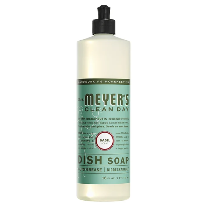 Front of Mrs. Meyer's Dish Soap Basil, 473 mL