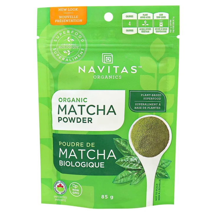 Front of Navitas Organics Organic Matcha Powder, 85g