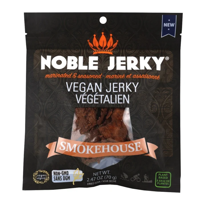 Front of Noble Jerky Vegan Jerky Smokehouse