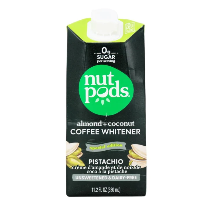 Front of Nutpods Dairy Free Creamer Almond Coconut Creamer Pistachio Creamer