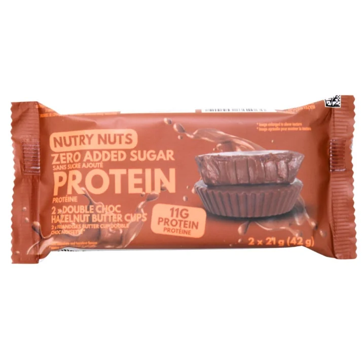Nutry Nuts Zero Added Sugar Protein Double Choc Hazelnut Butter Cups Canada Front