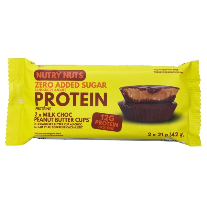 Nutry Nuts Zero Added Sugar Protein Milk Choc Peanut Butter Cups Canada Front