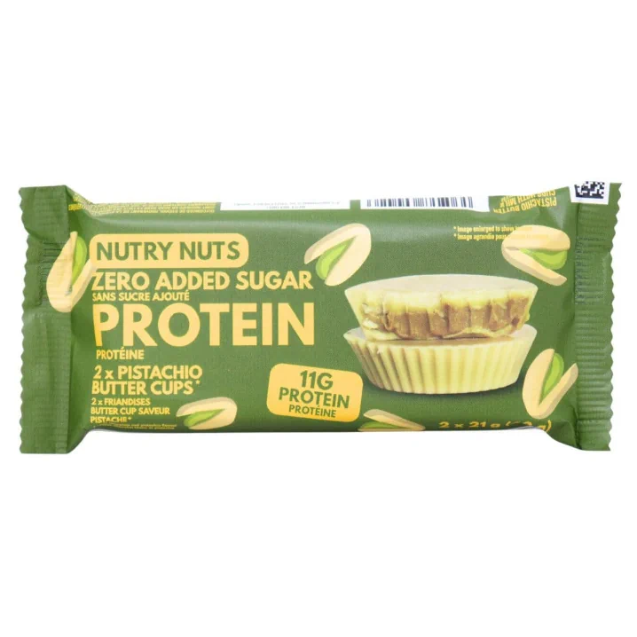 Nutry Nuts Zero Added Sugar Protein Pistachio Butter Cups Canada Front