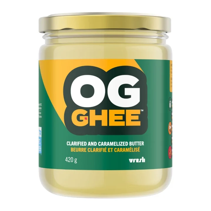 Front of OG Ghee Clarified Butter Caramelized Butter Canada Ghee
