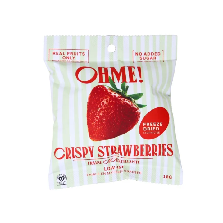 OHME! Freeze-Dried Crispy Strawberries Front of bag