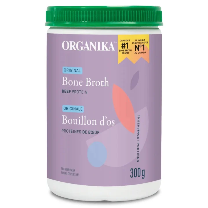 Front of Organika Original Bone Broth Beef Protein, 300g