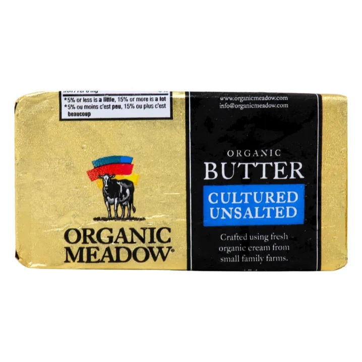 Organic Meadow Organic Cultured Butter Unsalted, 250g