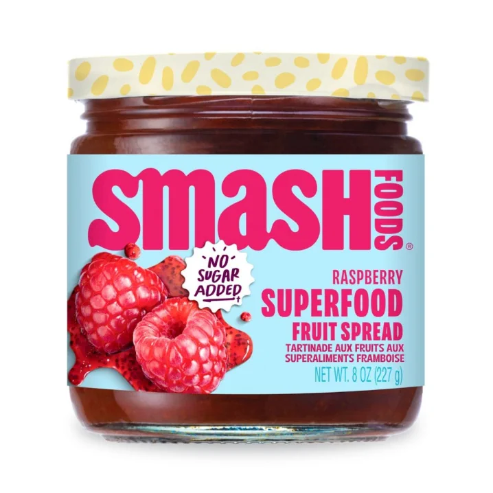 Front of Chia Smash Superfood Fruit Spread Raspberry