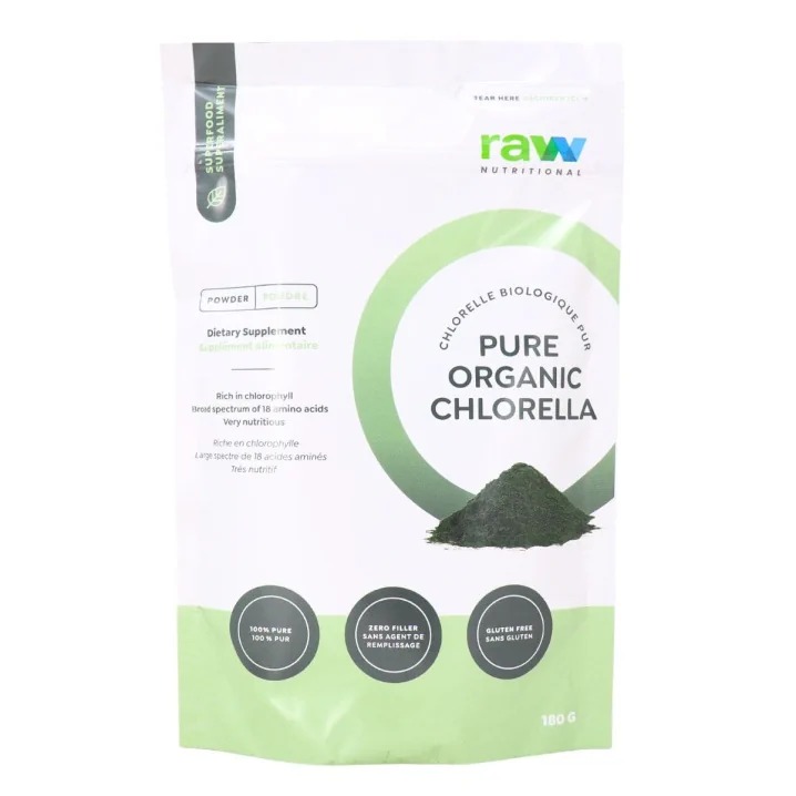 Front of Raw Nutritional Organic Chlorella Powder
