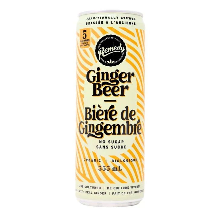 Front of Remedy Ginger Beer No Sugar Ginger Beer 