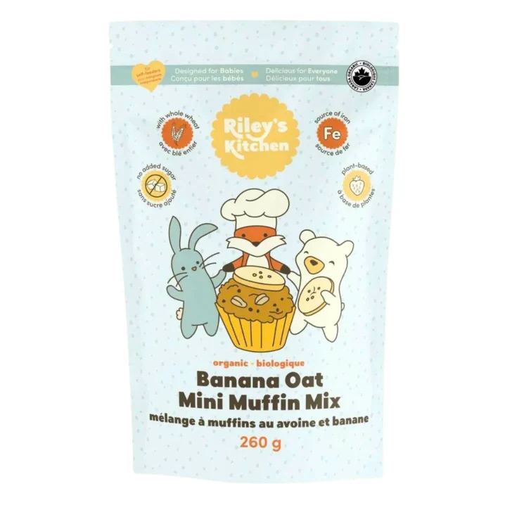 Front of Riley's Kitchen Baby Muffins Organic Banana Oat Muffins Mix