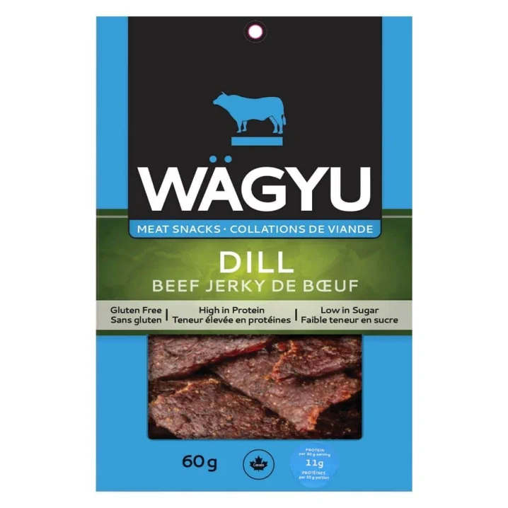 Front of Riz Wagyu Beef Jerky Keto Beef Jerky Halal Wagyu Jerky Dill