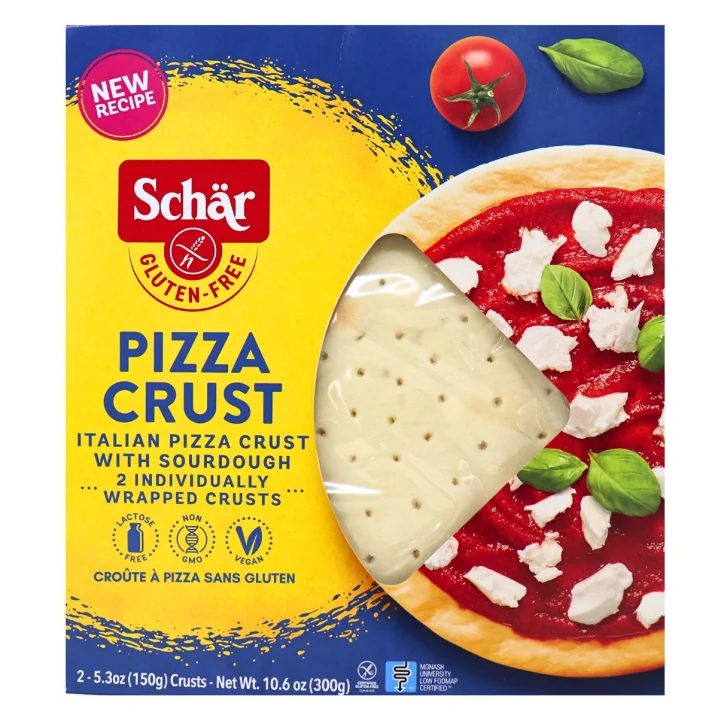 Front of Schar Gluten Free Pizza Crust - Schar Pizza Crust Canada - Gluten Free Shelf Stable Pizza Crust - Vegan Pizza Crust Gluten Free