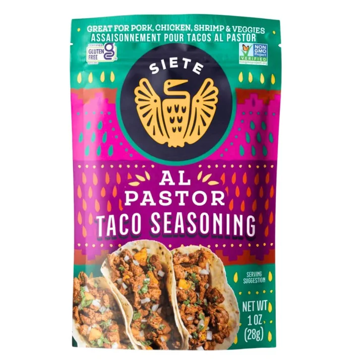 Front of Siete Seasoning Tacos Al Pastor