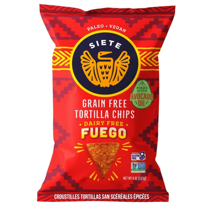 Front of Siete Fuego Grain Free Tortilla Chips, 113g