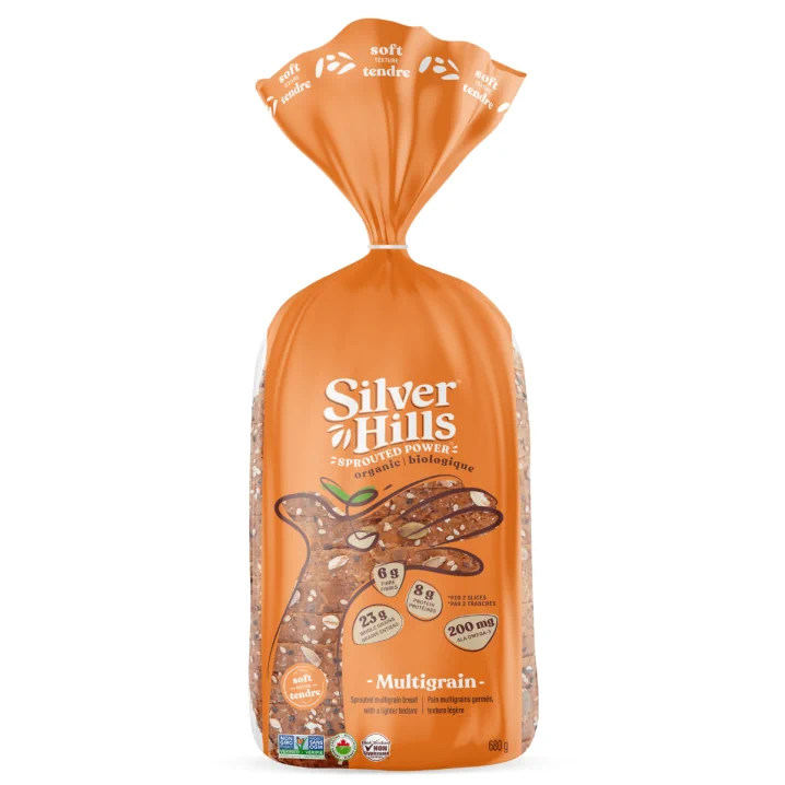 Front of Silver Hills Organic Sprouted Whole Grain Bread Multigrain