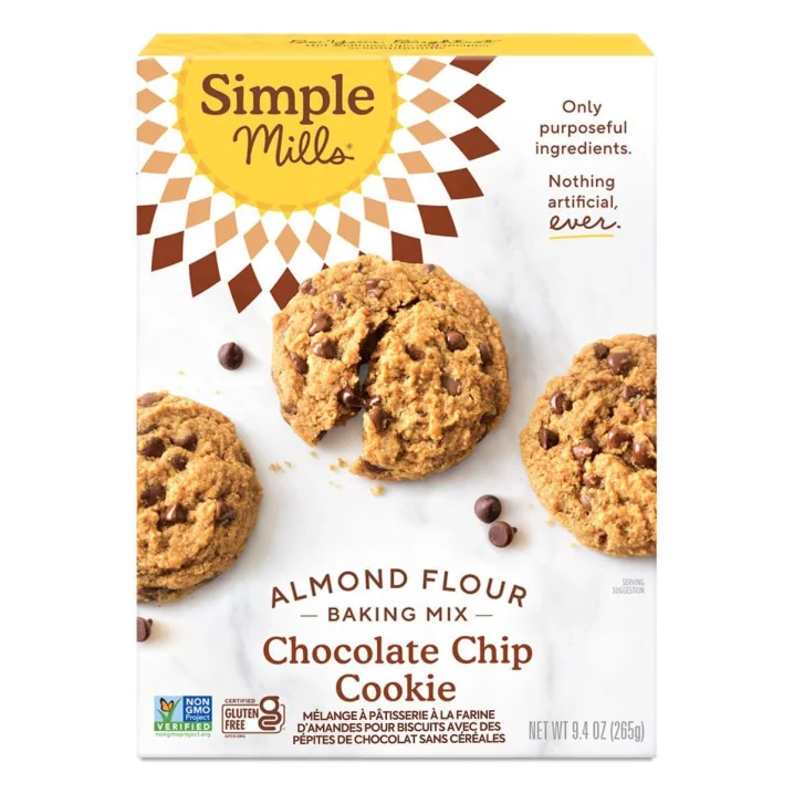 Front of Simple Mills Grain-Free Almond Flour Baking Mix Chocolate Chip Cookie, 265g