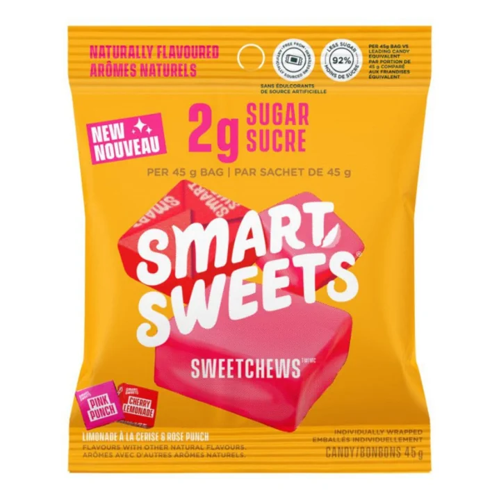 Front of SmartSweets Candy - Low Sugar Candy - Healthy Starburst - Low Sugar Chewy Candy - SmartChews