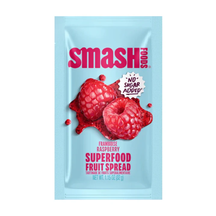 Smash Foods Superfood Fruit Spread Squeeze Packet Raspberry Canada Front