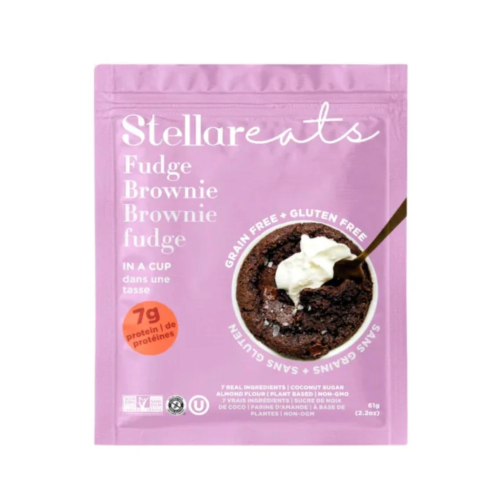 Front of Stellar Eats Gluten-Free Brownie In A Mug - Brownie In A Cup - Gluten-Free Vegan Brownie