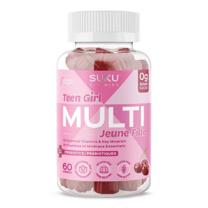Front of SUKU Vitamins Sugar-Free Gummies Vegan Vitamin Gummies Multivitamins For Teens Girl Teenager Vitamins