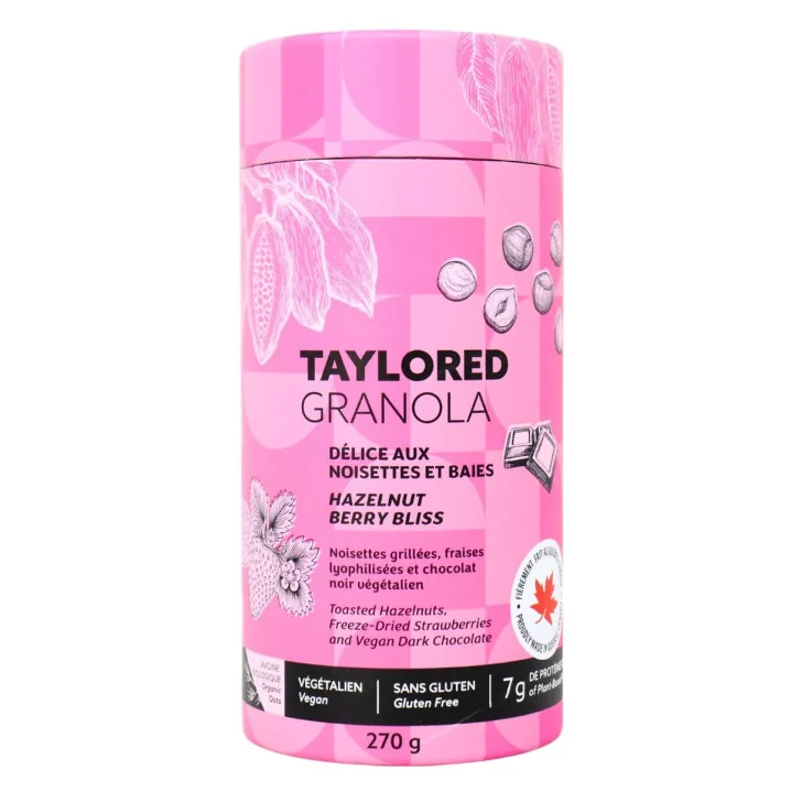 Front of Taylored Granola Hazelnut Berry Bliss - Vegan Granola - Gluten-Free Granola - High Protein Granola - Gourmet Granola