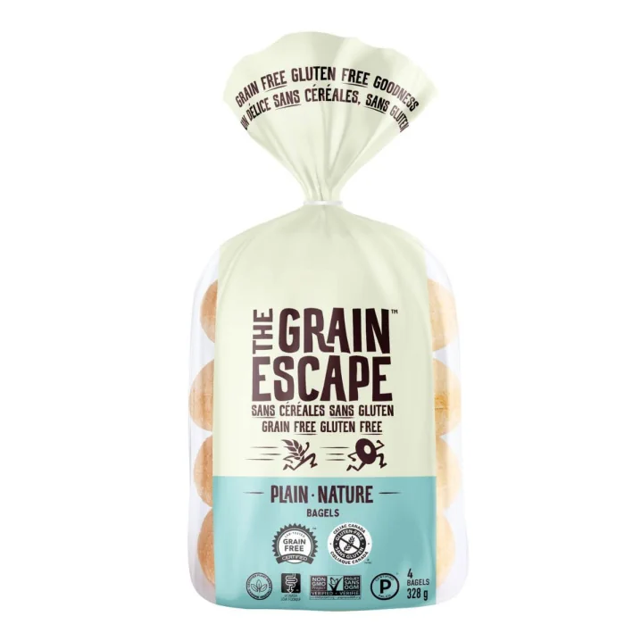 Front of The Grain Escape Grain Free Bagel Gluten Free Bagel Paleo Bagel Low FODMAP Bagel Vegan Bagel