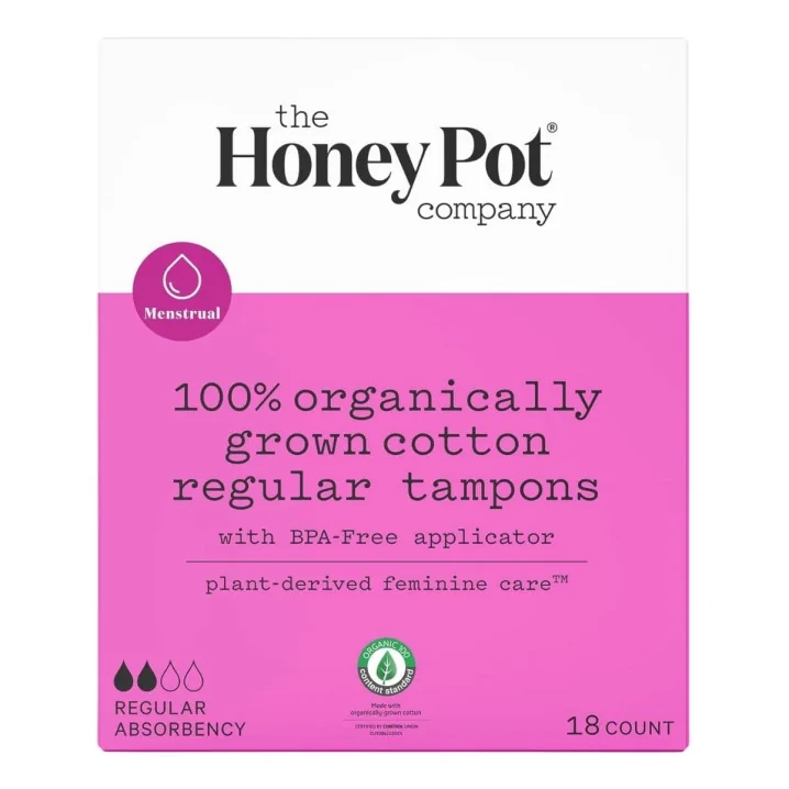 Front of The Honey Pot Organic Cotton Tampons Regular