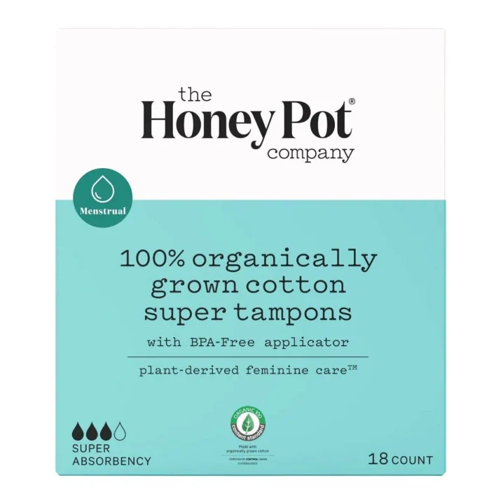Front of The Honey Pot Organic Cotton Tampons Super